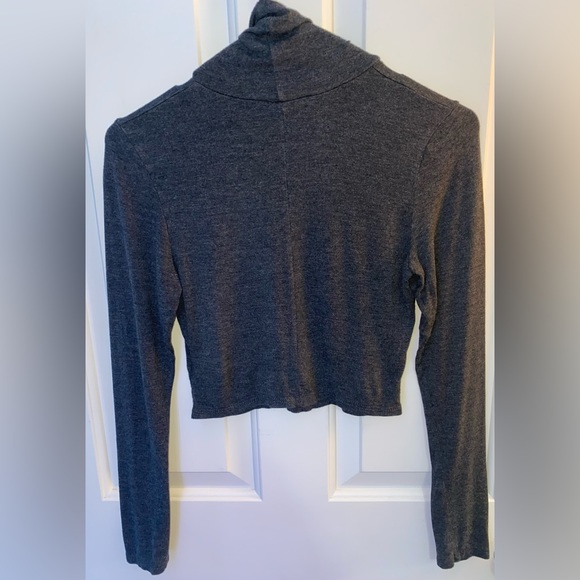 πNicki Minaj Gray Long Sleeved Cropped Turtle Neck - Picture 3 of 3